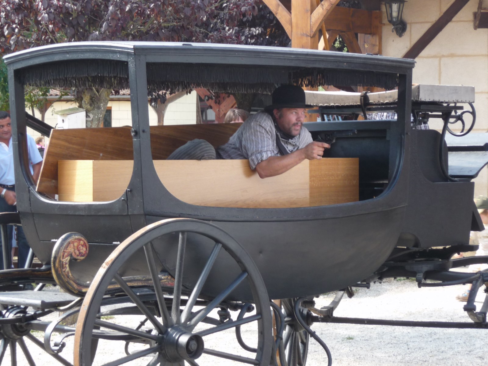 Corbillard simple hippomobile près de Bordeaux